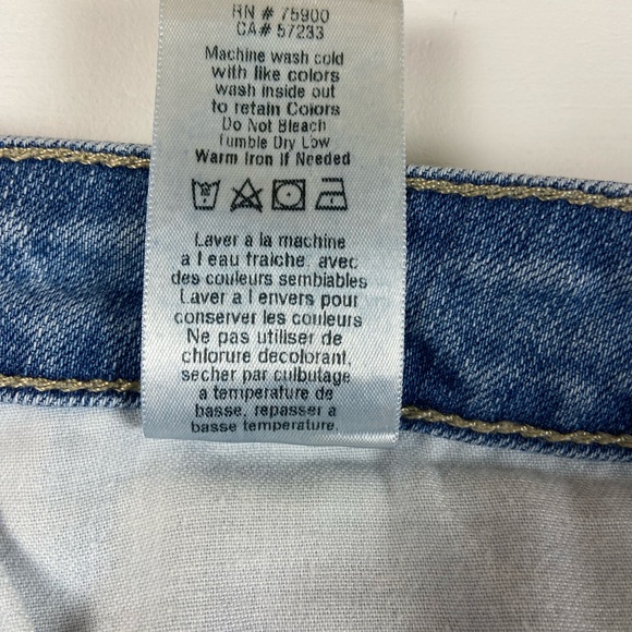 Vervet Blue Size 26 High Rise Straight Crop Raw Hem Stretch Jeans - Picture 9 of 11